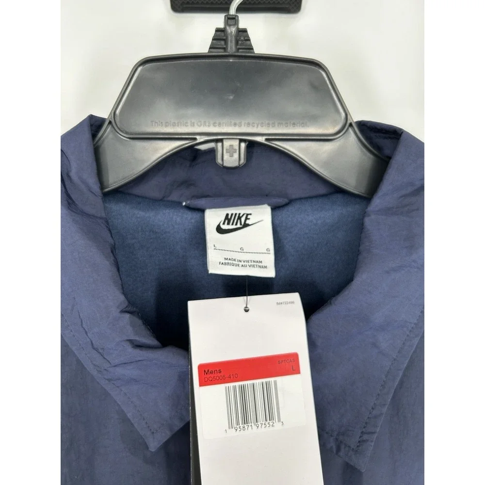 Nike Sportswear Coaches Snap Up Jacket‎ DQ5005-410 Authentic Navy Blue Large